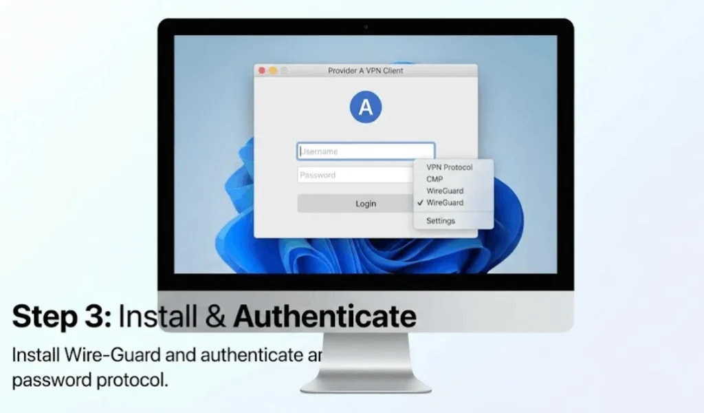 install and authenticate the vpn