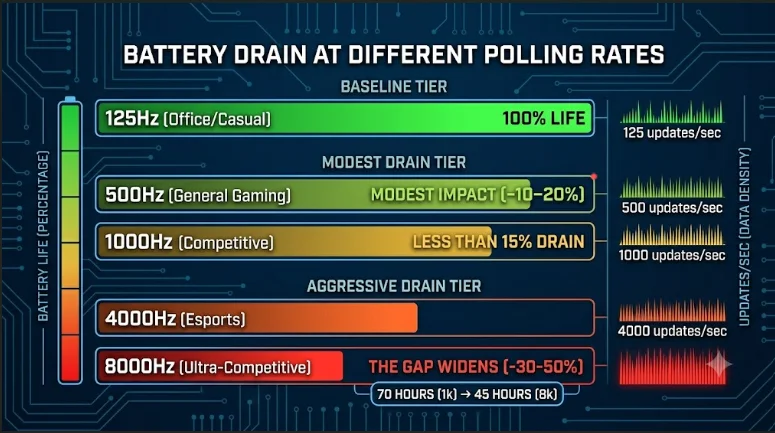 Battery Drain at different polling rates Battery Drain at different polling rates