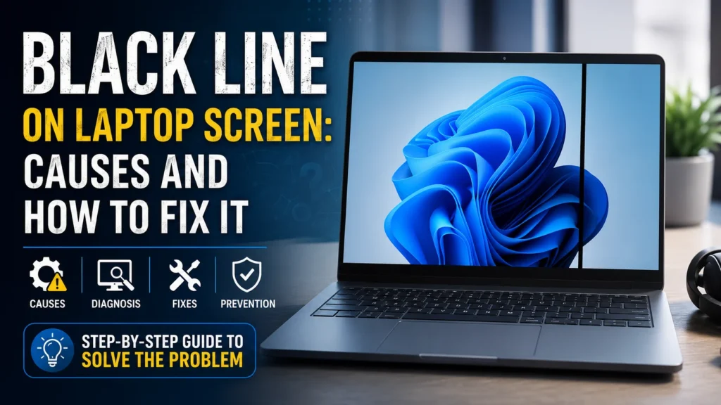 Black Line on Laptop Screen its Causes and How to Fix It