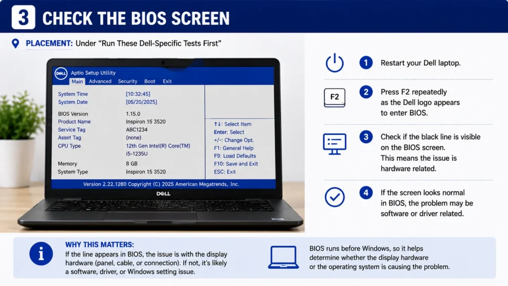 Check the BIOS Screen of dell laptop Check the BIOS Screen of dell laptop