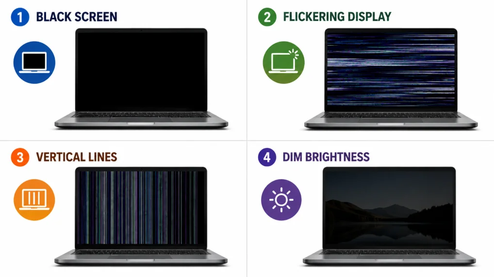 Common Laptop screen problems Different types of laptop screen problems
