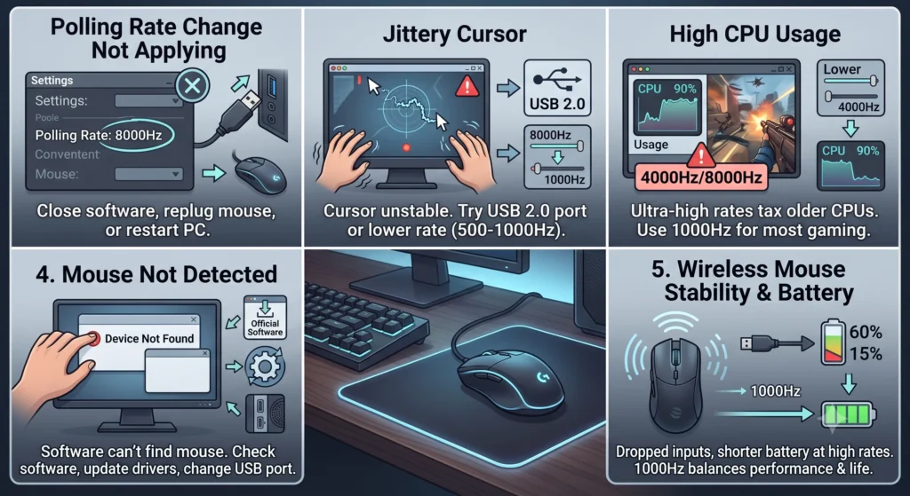 Common Problems and Fixes Regarding Mouse Polling Rate Common Problems and Fixes Regarding Mouse Polling Rate
