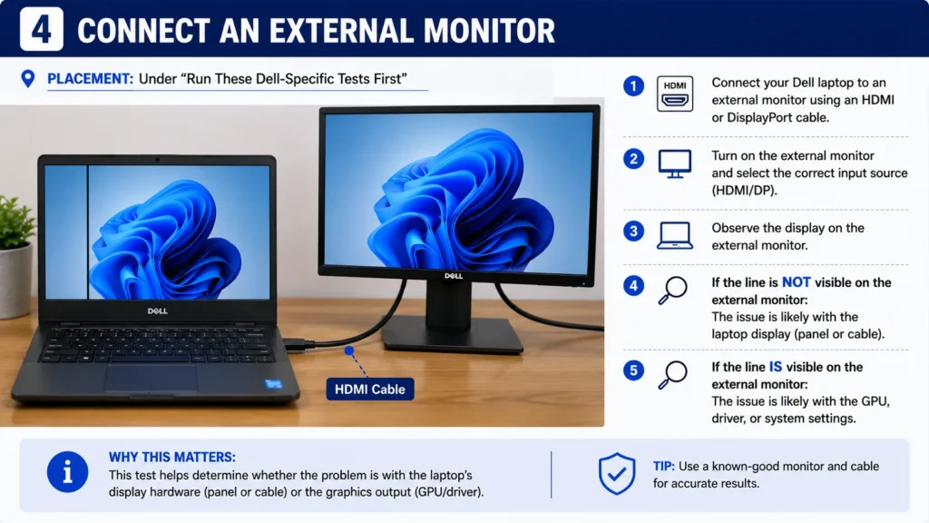 Connect dell laptop with an External Monitor Connect dell laptop with an External Monitor