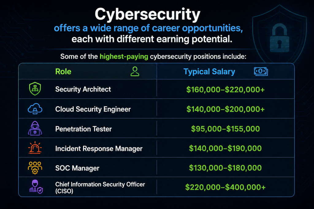 Salary of Cybersecurity roles