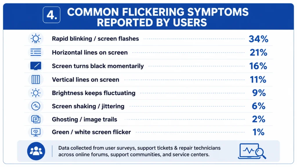 types of laptop screen flickering