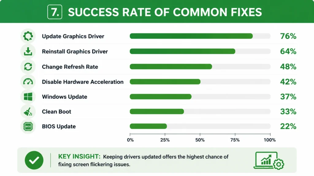 Success rate of laptop screen fixes