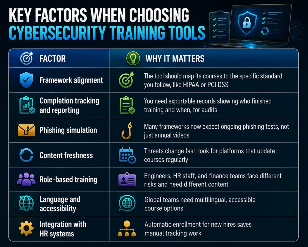 KEY FACTORS WHEN CHOOSING CYBERSECURITY TRAINING TOOLS