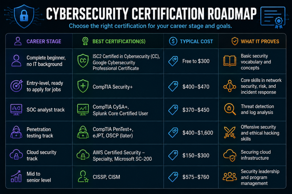 CYBERSECURITY CERTIFICATION ROADMAP