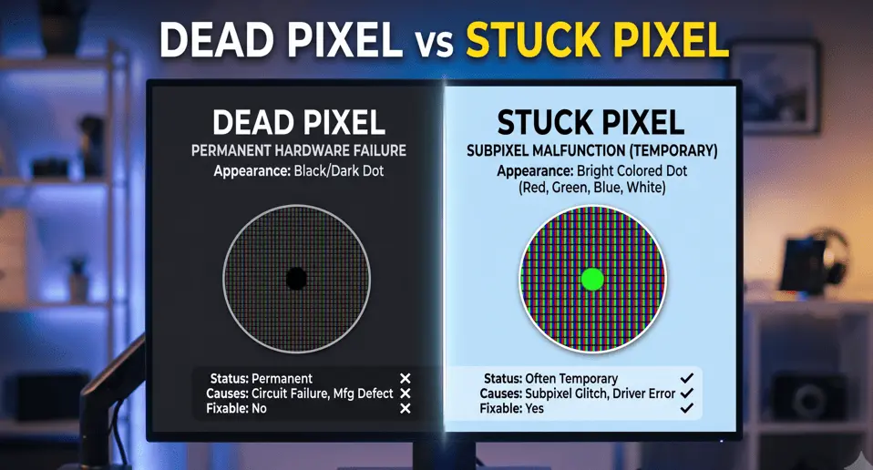 Dead Pixels vs Stuck Pixels Explained