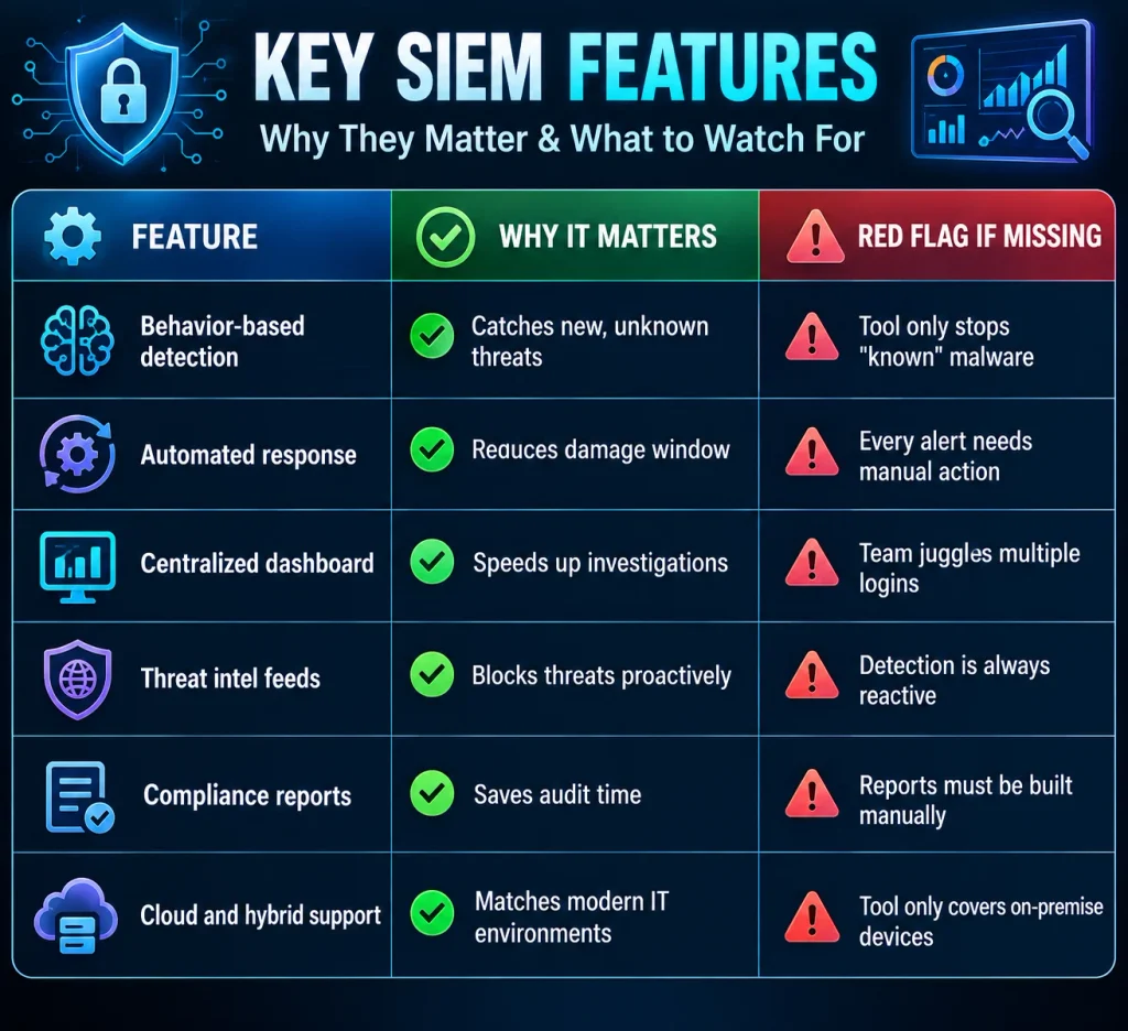 KEY SIEM FEATURES
